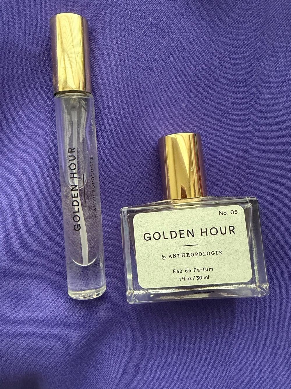 Anthropologie Nostalgia Golden Hour fragrance combo travel & full size spray
